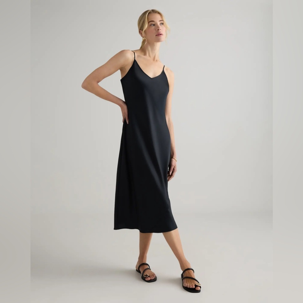 Quince silk slip dress